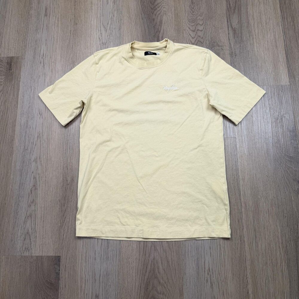 Rapha Shirt Mens Small Yellow Austin Cycling Club Graphic Tee T-Shirt Casual
